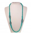 Rajola Necklace - Long Hula with Mint Green Jade and Apatite