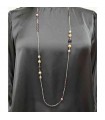 Della Rovere Necklace - Long with Baroque Pearls and Red Almandine Garnet Spheres