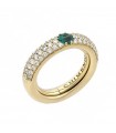 Chimento Ring - Forever Stack Me Demi Pavè in 18k Yellow Gold with Natural Diamonds and Emerald - 0