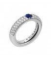 Chimento Ring - Forever Stack Me Demi Pavè in 18k White Gold with Natural Diamonds and Sapphire - 0