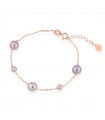 Bracciale Lelune - Classic in Oro Rosa 18 Carati con Perle Freshwater Rosa 3,5-6,5 mm