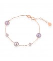 Lelune Bracelet - Classic in 18K Rose Gold with Pink Freshwater Pearls 3.5-6.5 mm - 0