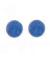 Rajola Earrings - in 925% Silver with 10mm Blue Agate Sphere