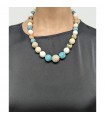 Della Rovere Necklace - in 925% Silver with Agate and Amazonite