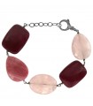 Della Rovere Bracelet - in 925% Silver with Rose Quartz and Pink Opal