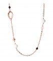 Bronzallure Necklace - Long Variegata in Rose Bronze with Multicolor Agate and Spinel
