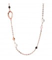 Collana Bronzallure - Variegata Lunga in Bronzo Rosato con Agata Multicolor e Spinello