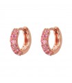 Bronzallure Earrings for Women - Miss Hoop in 925% Rosy Silver with Pink Cubic Zirconia
