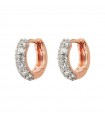Bronzallure Earrings for Women - Miss Hoop in 925% Pink Silver with White Cubic Zirconia