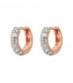 Orecchini Bronzallure da Donna - Miss a Cerchio in Argento 925% Rosato con Cubic Zirconia Bianchi