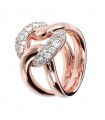 Bronzallure Ring - Altissima in Rose Bronze Band with White Cubic Zirconia - Size 22