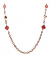 Bronzallure Necklace - Felicia in Rose Bronze with Spheres and Pink Quartzite