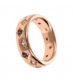 Anello Bronzallure - Preziosa Rose Gold a Fascia con Cubic Zirconia Rosa - Misura 14