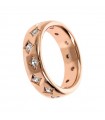 Anello Bronzallure - Preziosa Rose Gold a Fascia con Cubic Zirconia Bianchi - Misura 14