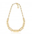 Unoaerre Necklace for Women - Fashion Jewelery in Golden Bronze with Flat and Irregular Links