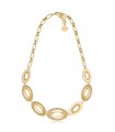 Unoaerre Necklace for Women - Fashion Jewelery in Golden Bronze with Optical Chain and Flat Links