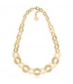 Unoaerre Necklace for Women - Fashion Jewelery in Golden Bronze with Oval Link Scaled Chain