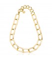 Unoaerre Necklace for Women - Fashion Jewelery in Golden Bronze with Flat Square Links