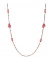 Bronzallure Necklace - Felicia Rose Gold with Rolò Chain and Pink Quartzite Rondelle