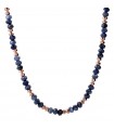 Bronzallure Necklace - Felicia Rose Gold Choker with Sodalite Stones