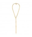 Unoaerre Necklace for Women - Y-shaped Fashion Jewelery in Golden Bronze with Flat Plates