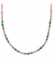 Bronzallure Necklace - Felicia Rose Gold with Green Agate Spheres