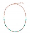 Bronzallure Necklace - Felicia Rose Gold with Blue Apatite Spheres