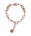 Bronzallure Bracelet - Maxima Rose Gold with Intertwined Links and Baroque Pearls
