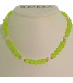 Rajola Necklace - Macari Choker with Light Green Jade Spheres and White Pearls