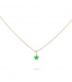 Rue Des Mille Necklace - Colorfun Gold with Green Enamelled Star