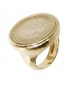 Etruscan Ring - Crete Chevalier Gold with Original Coin - Size 16