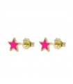 Orecchini Rue Des Mille - Colorfun Gold a Lobo con Stella Rosa