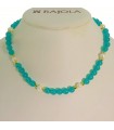 Collana Rajola - Macari Girocollo con Giada Verde Menta e Perle Bianche