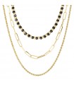 Etruscan Necklace - Capri Multistrand Graduated with Black Spinels