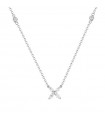 Buonocore - Leaf Necklace in 18k White Gold with Flower Pendant and Natural Diamonds 0.29 ct - 0
