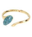 Etruscan Bracelet - Capri Gold Asymmetric with Turquoise Coral