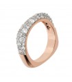 Bronzallure Ring - Altissima Riviera Rose Gold Squared with White Cubic Zirconia Size 18