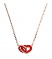 Bronzallure Necklace - Rose Glod Capsules with Chain and Enamelled Heart