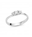 Miluna Ring - Trilogy in 18k White Gold with Natural Diamonds - 0