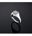 Chiara Ferragni Ring - Silver Collection 925% Silver Seal with Central Heart and Cubic Zirconia Pavé - Size 12