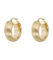 Etruscan Earrings - Gold Circle Elbe with Satin Structure - Size S