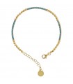 Etruscan Bracelet - Capri Tennis in 925% Gold Silver with Turquoise Cubic Zirconia