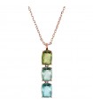 Bronzallure Necklace - Precious Rose Gold with Multicolored Gem Prism