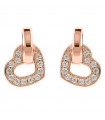 Bronzallure Earrings - Rose Gold Pendant Capsules with Heart and Cubic Zirconia