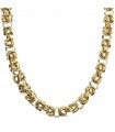 Etruscan Necklace - Itaca Gold Choker with Maxi Hammered Byzantine Chain