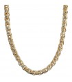 Etruscan Necklace - Itaca Gold Choker with Maxi Hammered Herringbone Chain