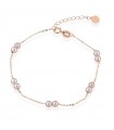 Bracciale Lelune - Classic in Oro Rosa 18 Carati con Perle Freshwater Rosa 3,5-4 mm