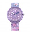 Flik Flak Watch - Organized Chaos Flower Chaos Only Time 32mm Purple with Flowers