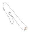 Chimento - Bamboo Classic Necklace in 18k White Gold with Pearl 43 cm - 0