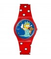 Orologio Swatch - The Simpson Collection Little Lady Liberty Rosso 34mm Blu con Maggie Statua della Libertà